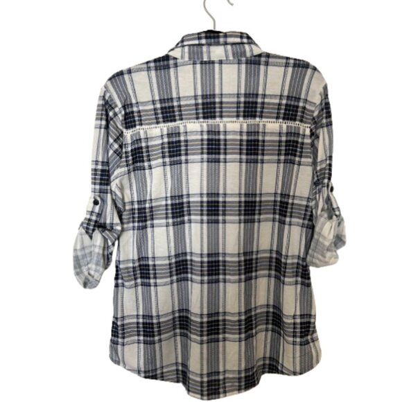 Eden & Olivia Blue Plaid Flannel Shirt - Picture 2 of 4